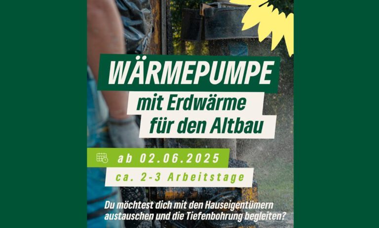 Bohrung für eine Erdwärmepumpe